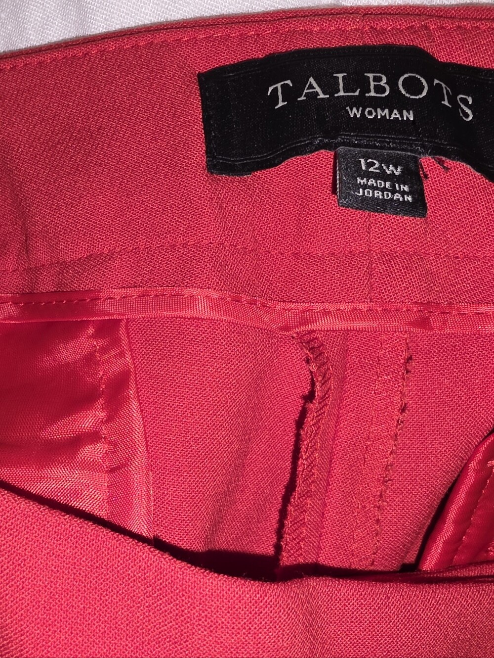 NWOT Talbots Woman Heritage Fit Red Dress Pants Trousers Size 12W - Picture 3 of 3